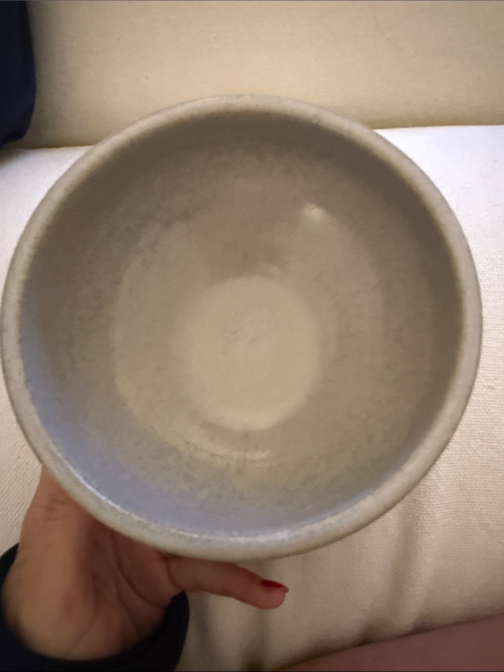 Minimalist Ceramic Bowl in Light Gray - Unbranded
